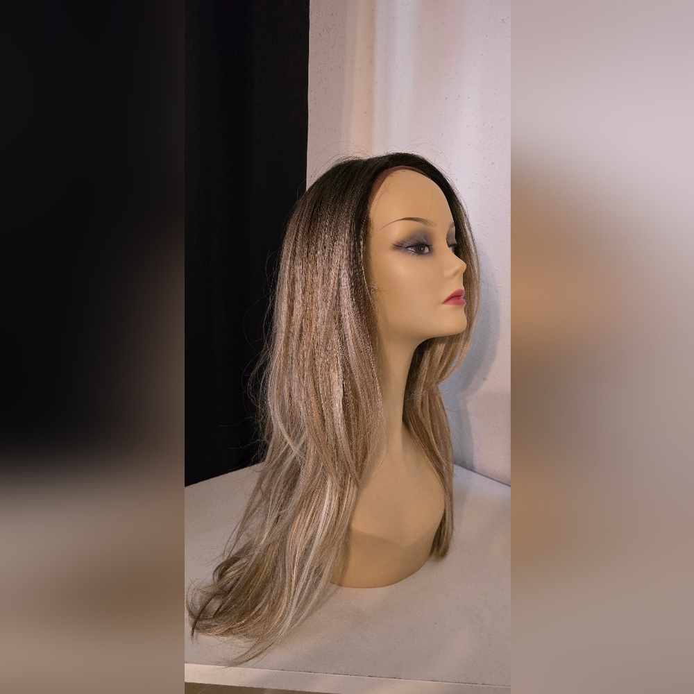 Sleek Brown Ombre Wig with Natural Shine